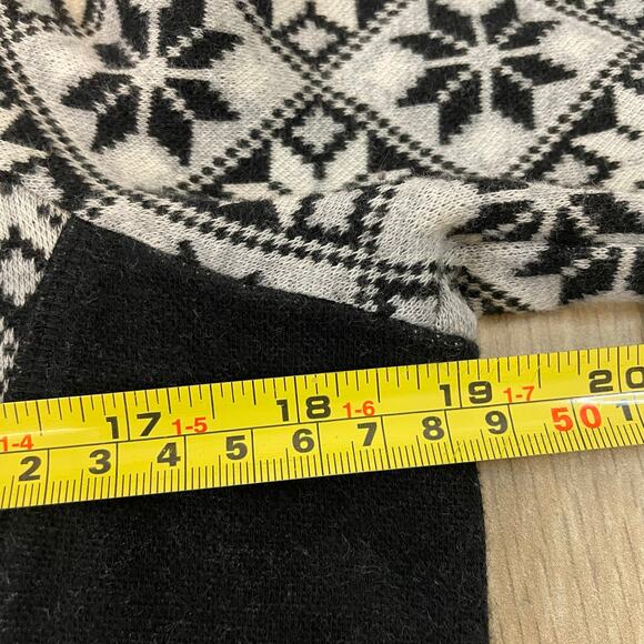 T by Talbots Fair Isle Half Zip Top & Leggings Set Women’s Small Black White - Picture 7 of 16